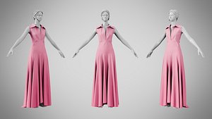 3D Dress 55 Tickle Me Pink