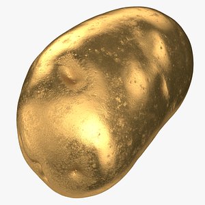 3D potato clean 01 gold