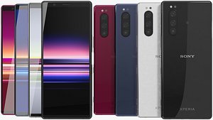 3D realistic sony xperia 5 model