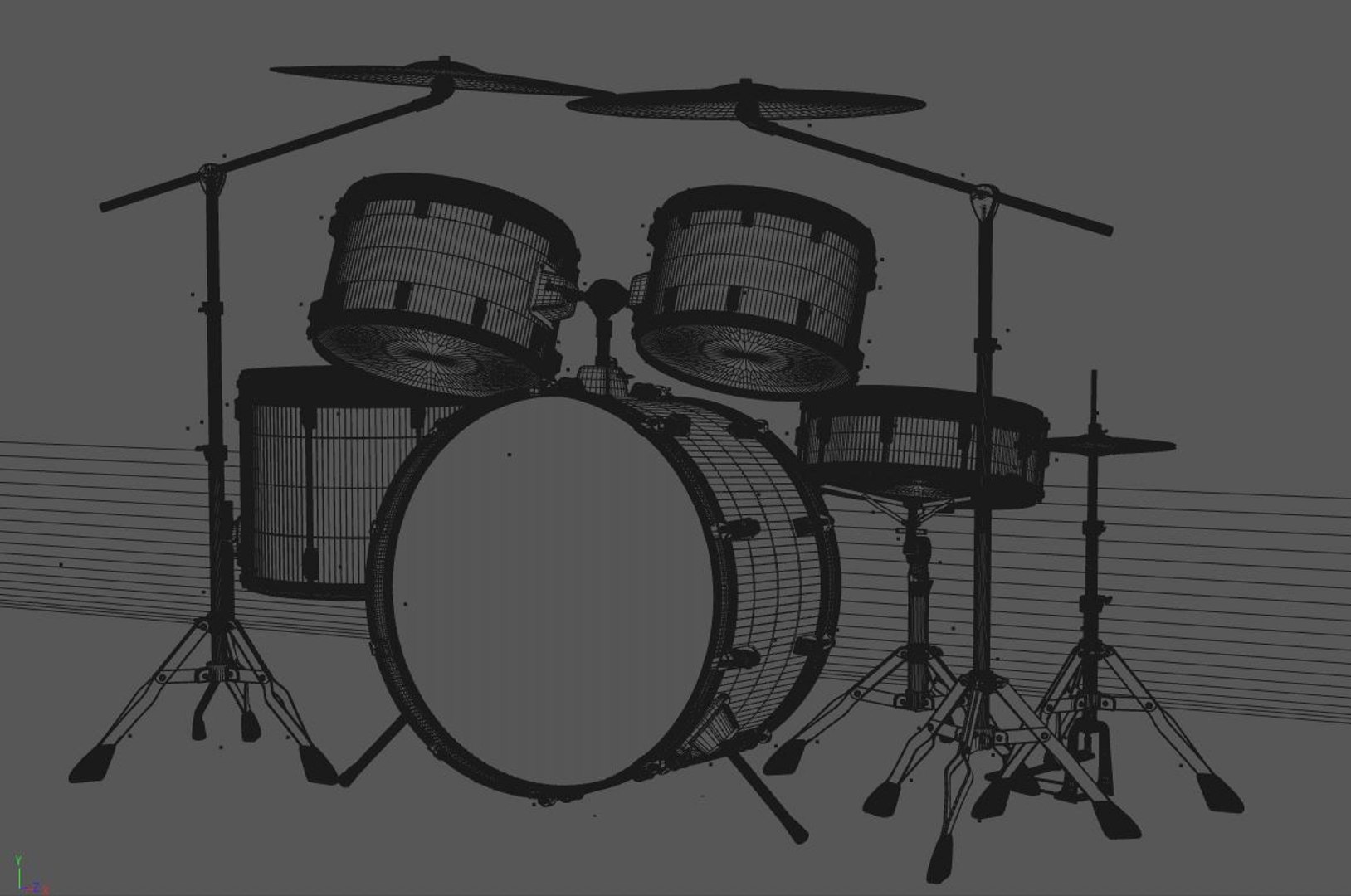 Drum Drumkit Instrument 3D Model - TurboSquid 1374026