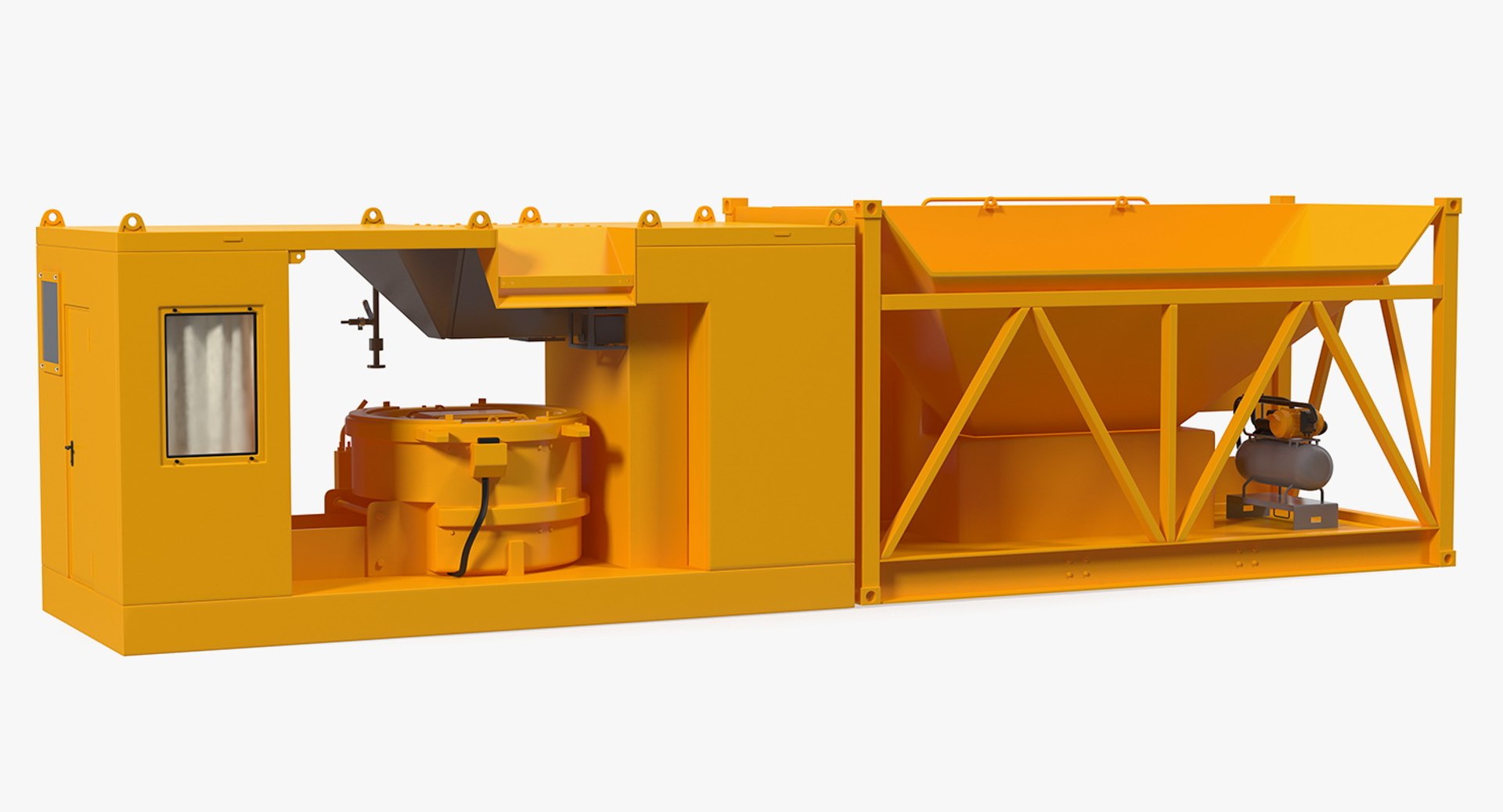 Mobile Concrete Batching Plant 3D Model 3D model preview