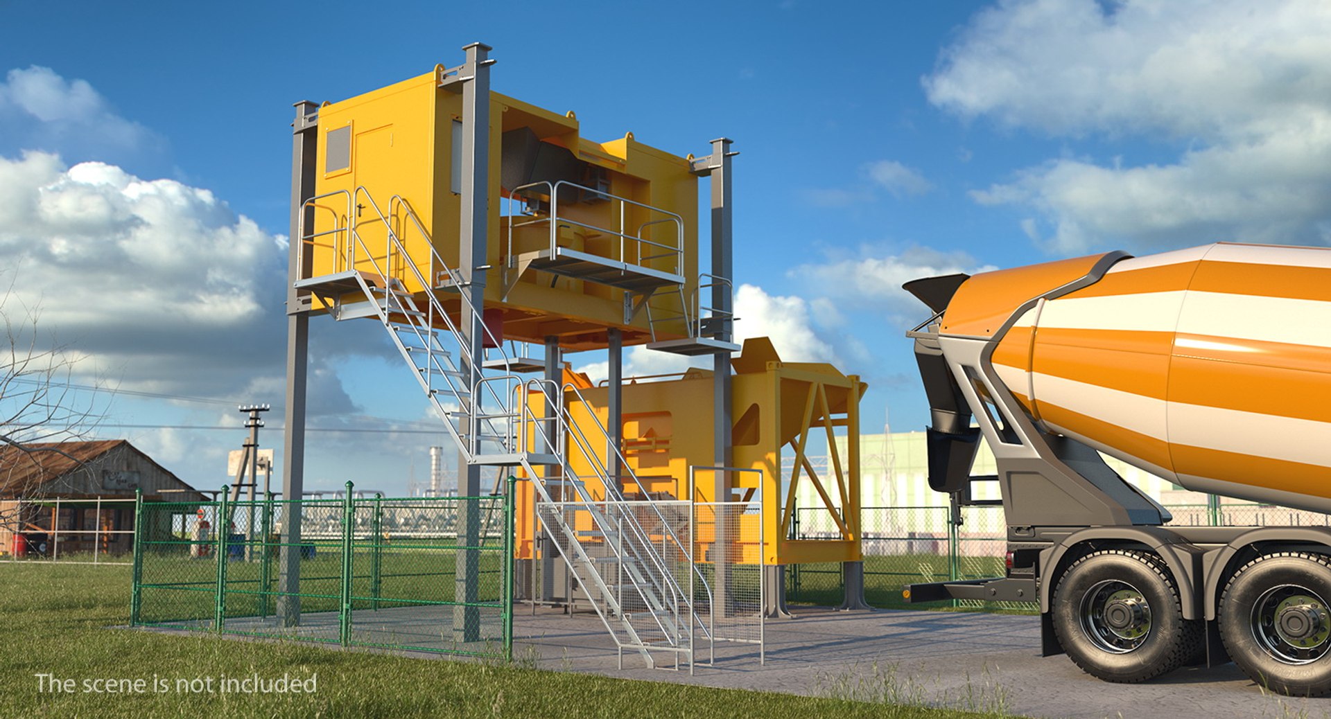 Mobile Concrete Batching Plant 3D Model - TurboSquid 1410137
