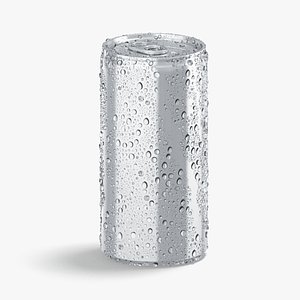 Aluminium Soda Can 280 ml with drops 3D model