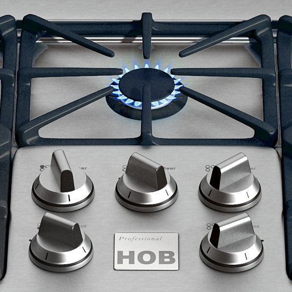 professional gas cooktop fish 3d max