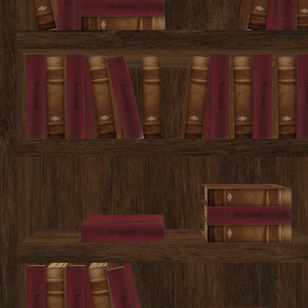 3d Bookcase Books Model