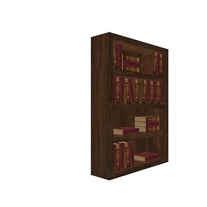3d bookcase books model