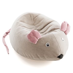 Qubo Mouse LIght grey VELVET FIT 3D model