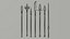 Low-poly Cartoon medieval weapons Polygonal Style