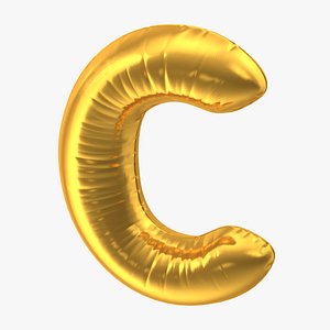 foil balloon letter c 3D model