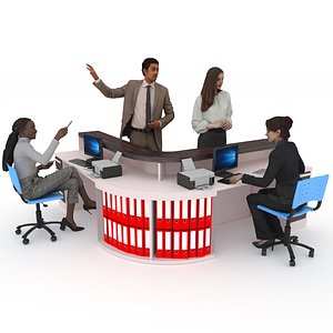 3D Information Desk 2 - 4K model