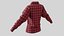 Female Shirt 01 Red Fannel Checkered