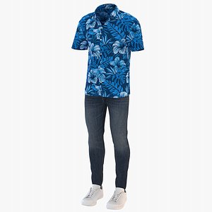 3D men short sleeve shirt model