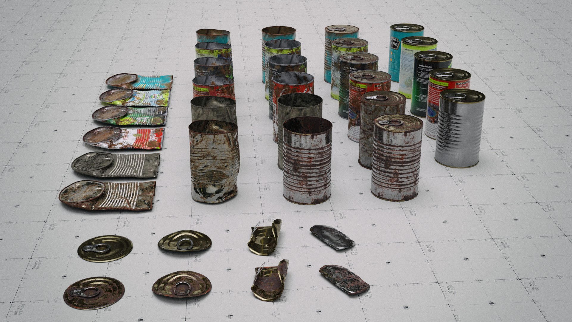 Cans Food 6 Types 3D Model - TurboSquid 1445834