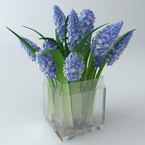 3d bouquet vase lilac model