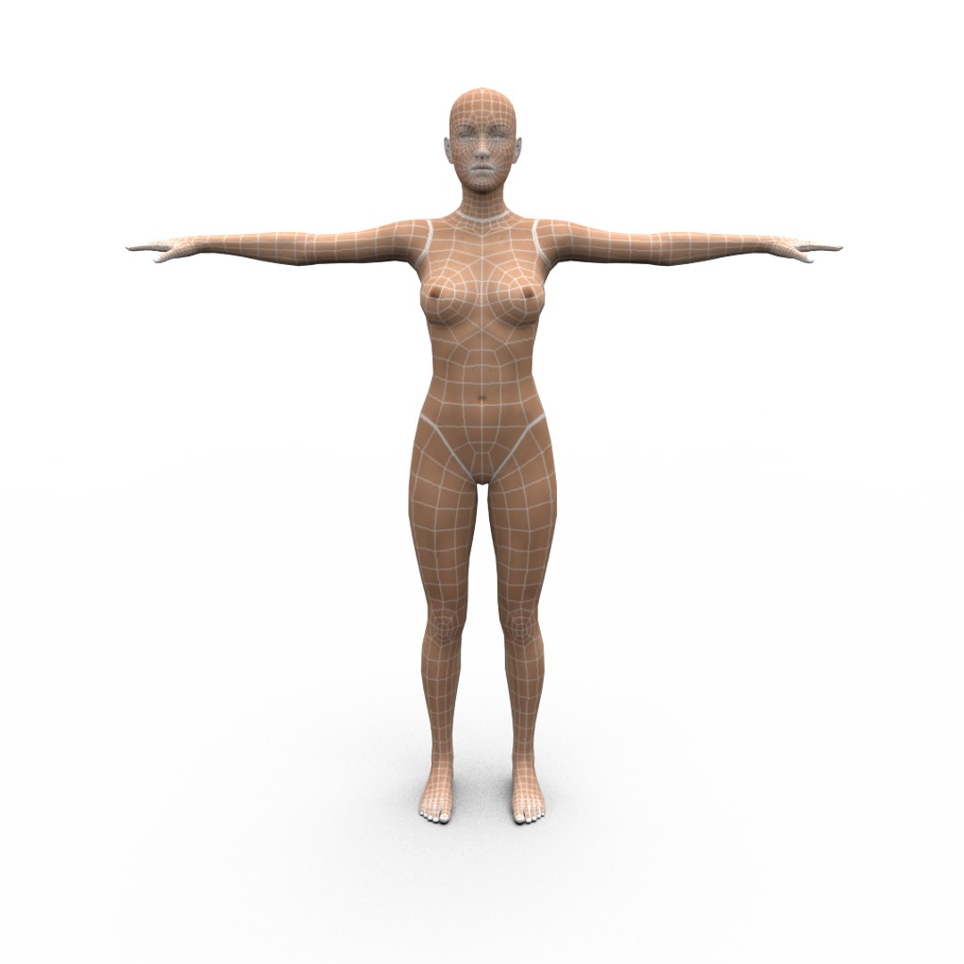 obj human polygonal woman