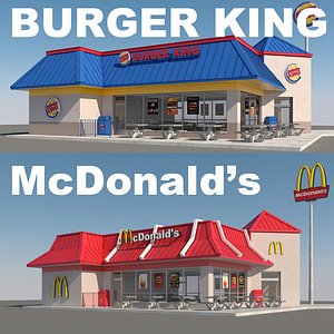 3d fast food restaurants model