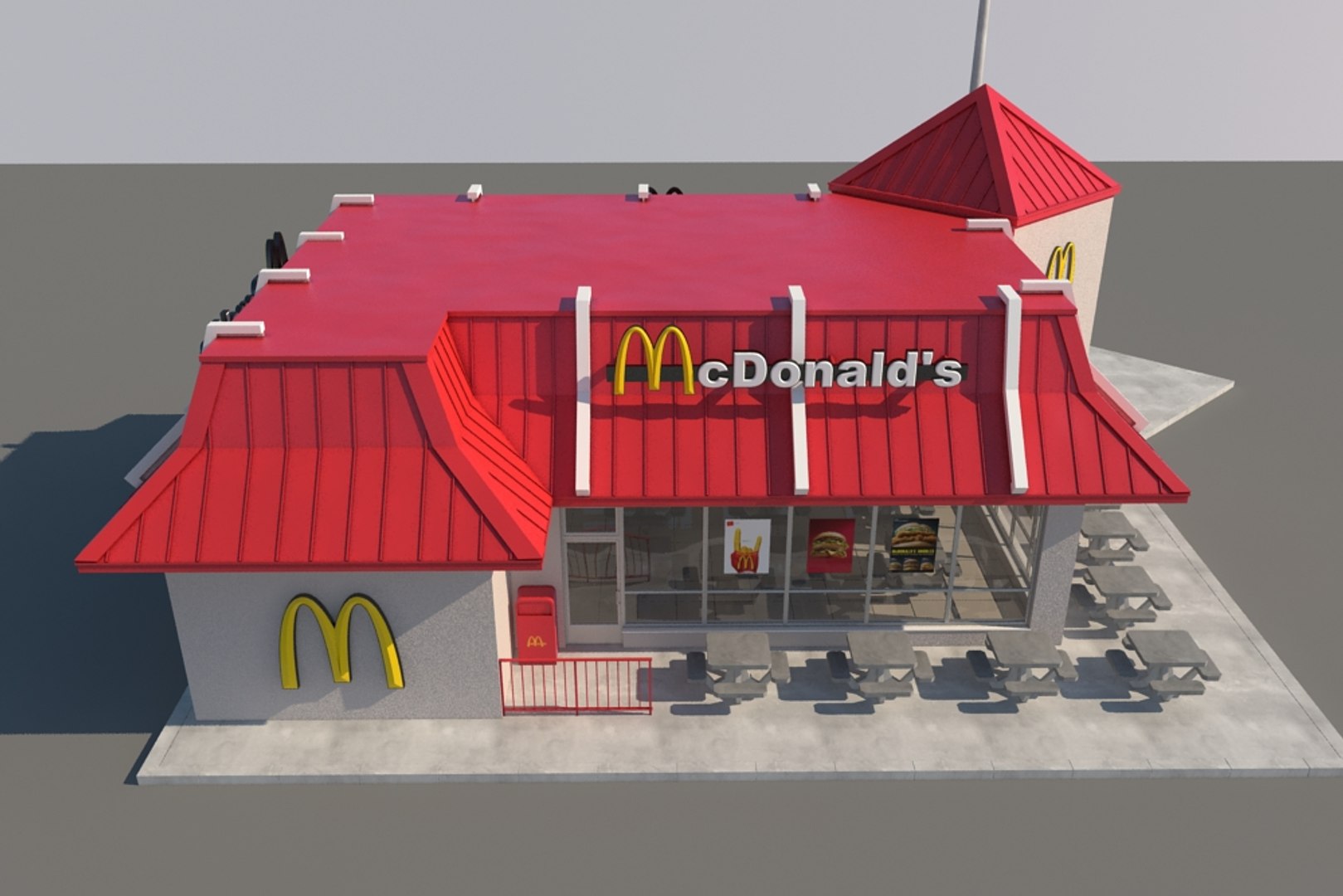 3d fast food restaurants model