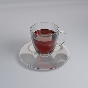 3D Tea Glass Low poly