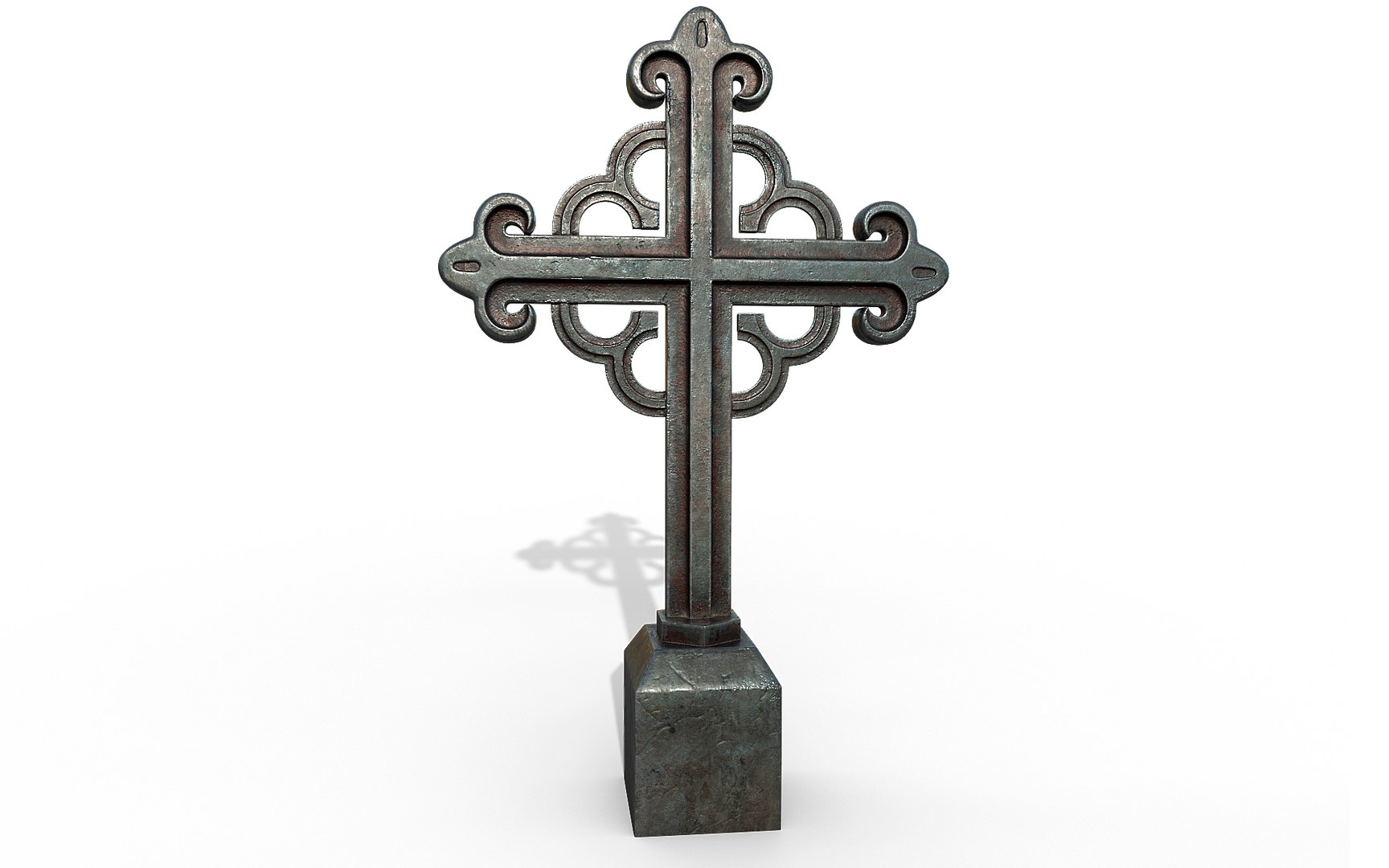 3D Model Metalic Grave Cross - TurboSquid 2071429