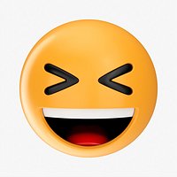 Emoji 018 White smiling with tightly closed eyes