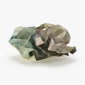 5 Pound Note Crumpled Tight Ball