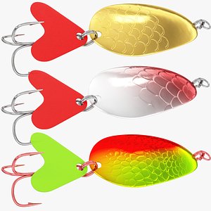 fishing spoons v1 3D