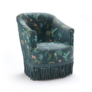 3D model Vintage velor armchair Ramona