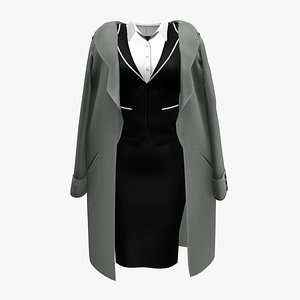 Womens Business Suit With Coat Over
