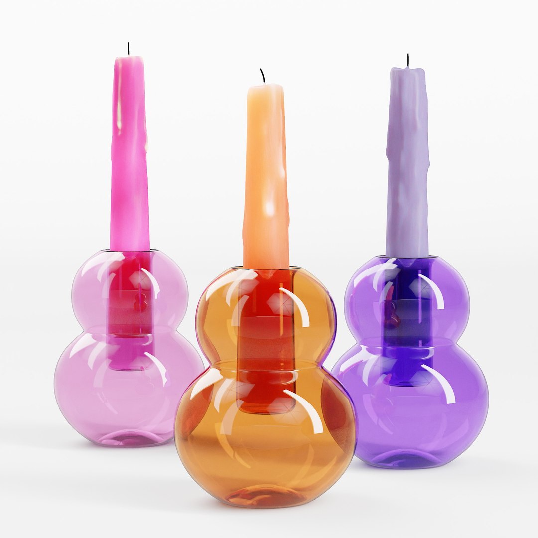 Paddywax Glass Taper Candle Holder model TurboSquid 1739735