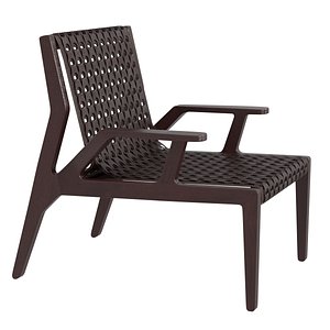 Turri NET Tanned leather armchair 3D model