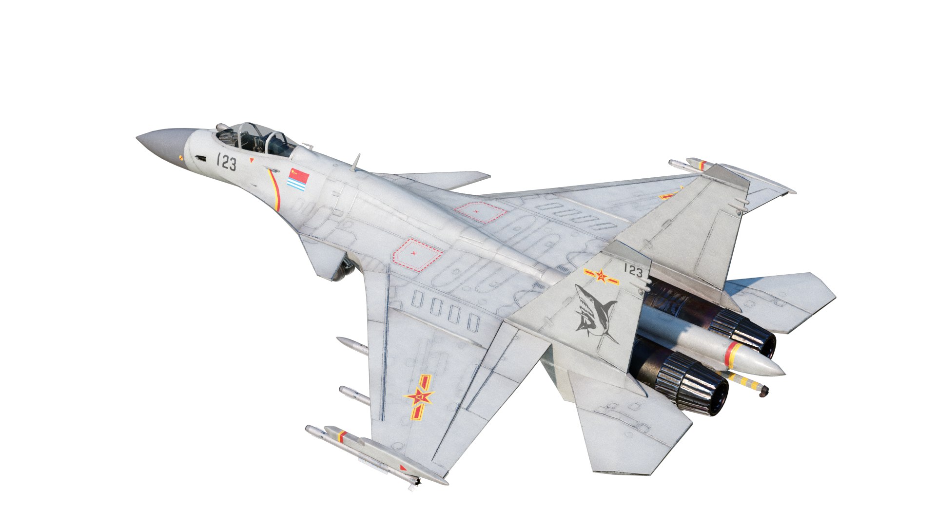 3D Model PLAN Shenyang J-15 Flying Shark Shipborne Fighter Jets ...