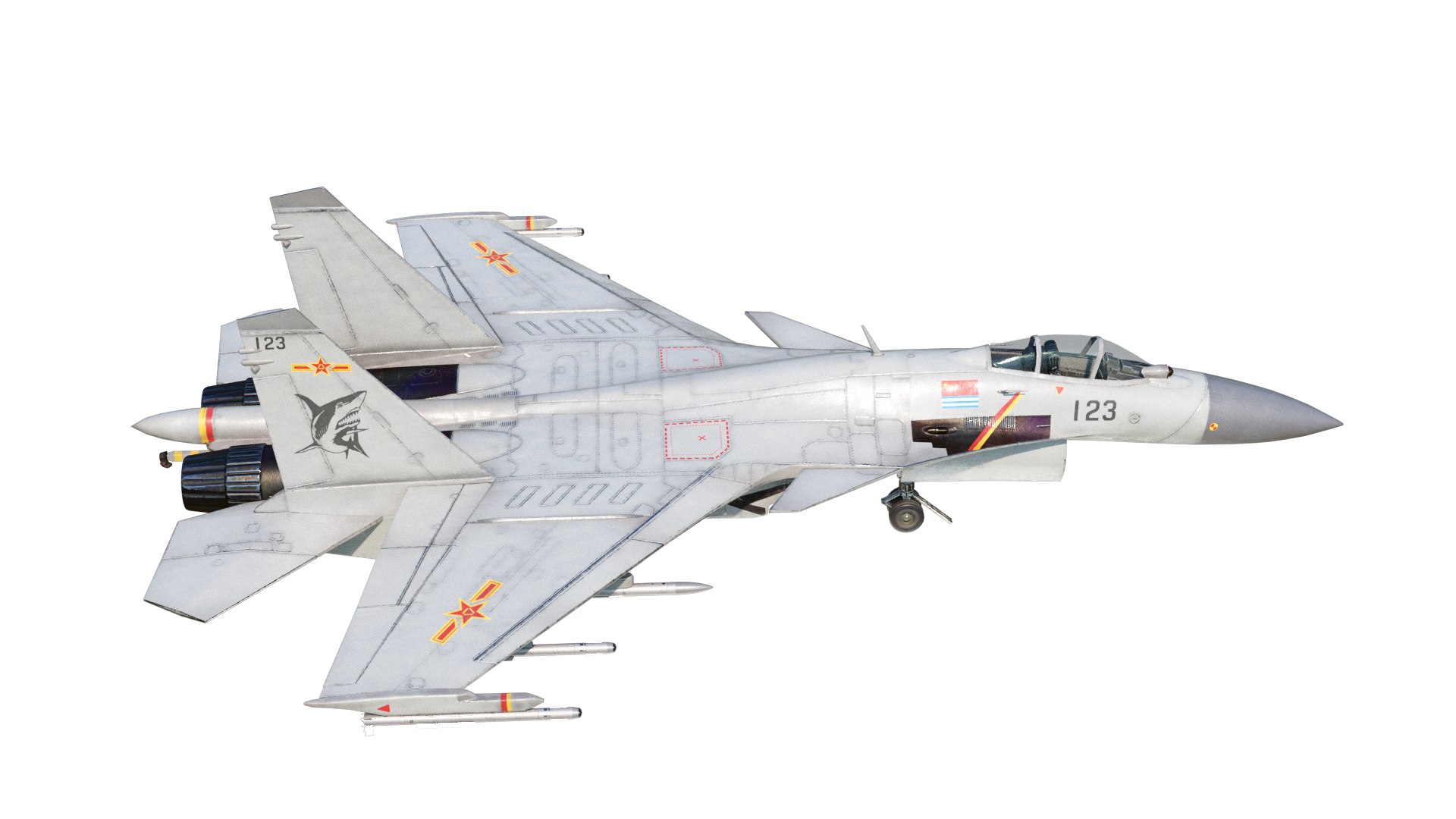3D Model PLAN Shenyang J-15 Flying Shark Shipborne Fighter Jets ...