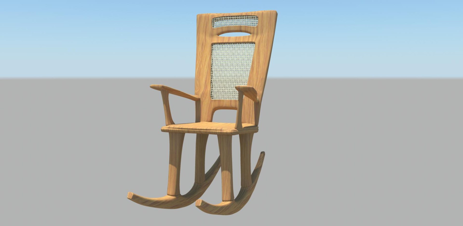Wood Rocking Chair 3d Ma
