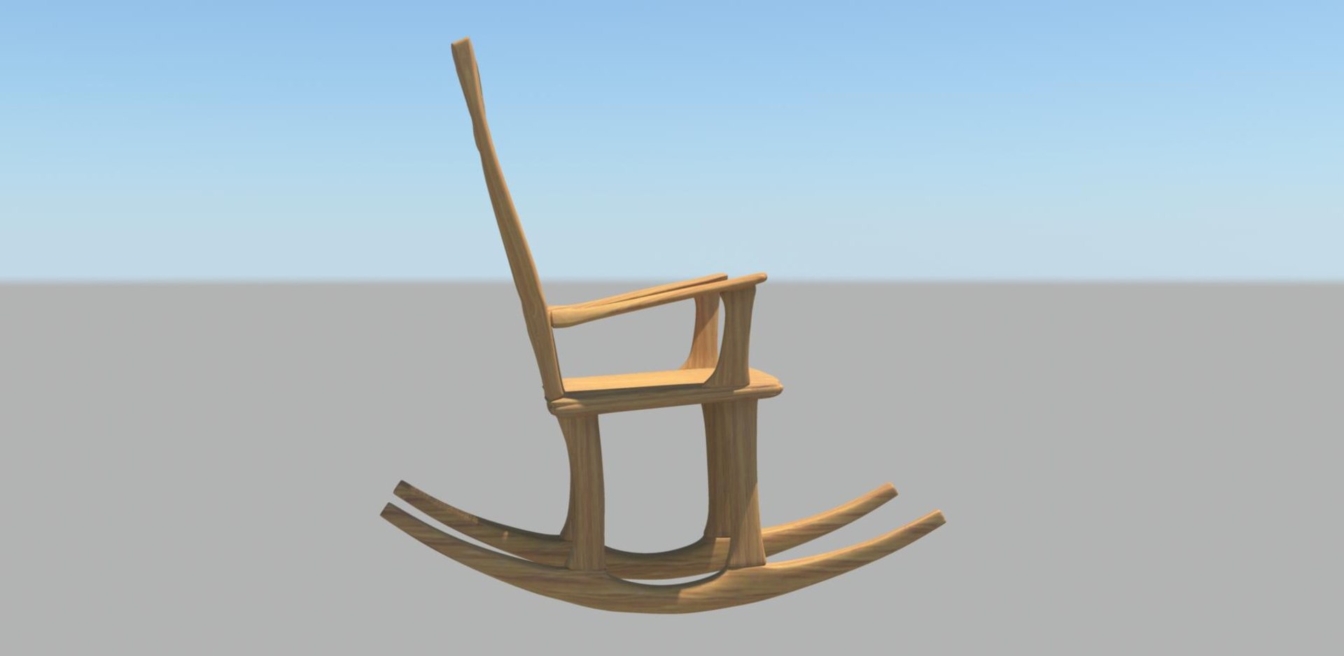 Wood Rocking Chair 3d Ma