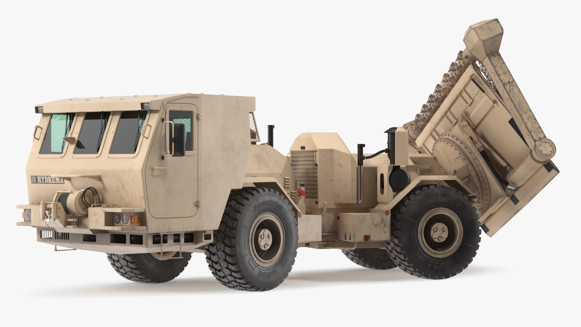 Mine Clearing Vehicle Hydrema 910 Sand Used Rigged 3D model preview