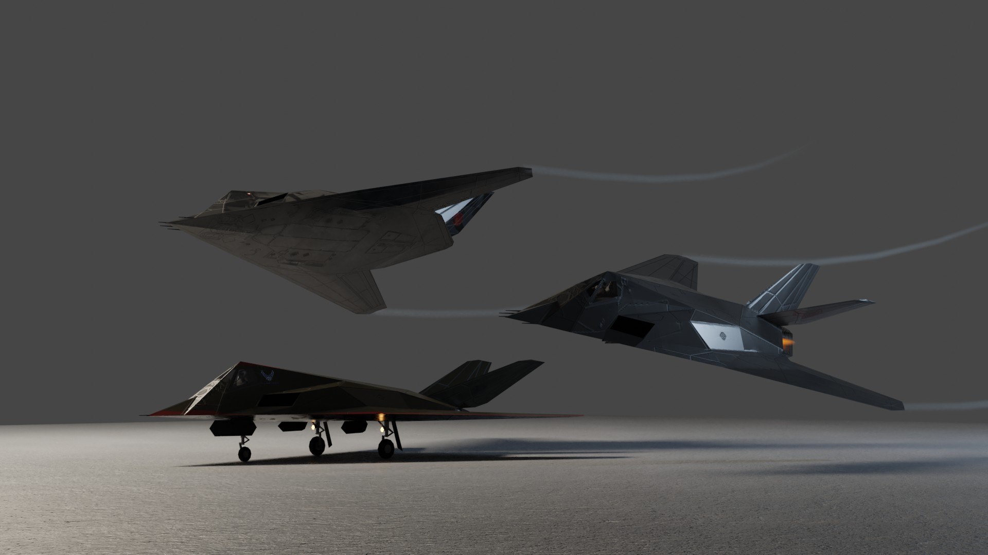 3D Lockheed F-117 Nighthawk Lowpoly Stealth Bomber - TurboSquid 1872418