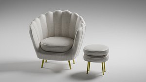 Sofa and Ottoman 3D