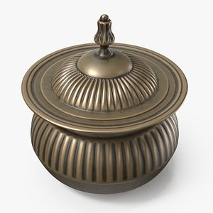 Ornate Brass Sugar Pot in Arabic Style