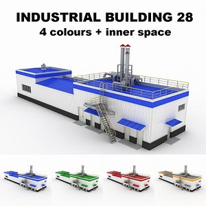 medium industrial building 28 3d 3ds