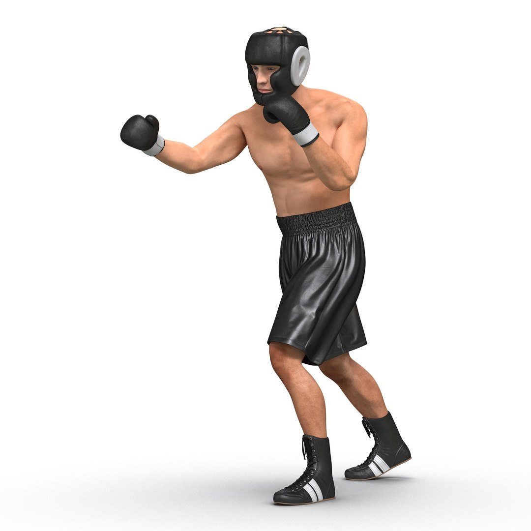 Adult Boxer Man Fighting Pose 3 3D Model 3D model preview
