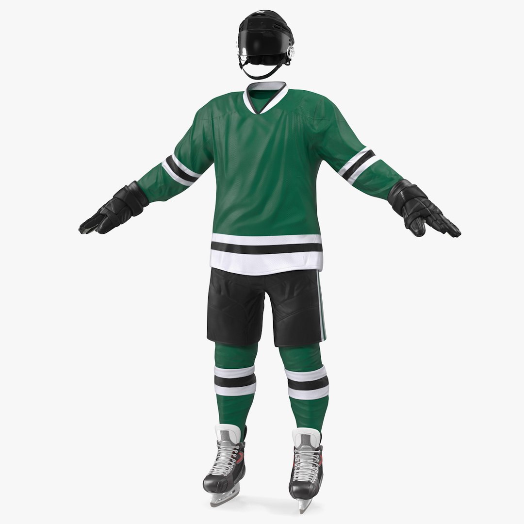 Hockey Equipment Green 3D model preview