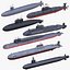 Коллекция 7 военных подводных лодок