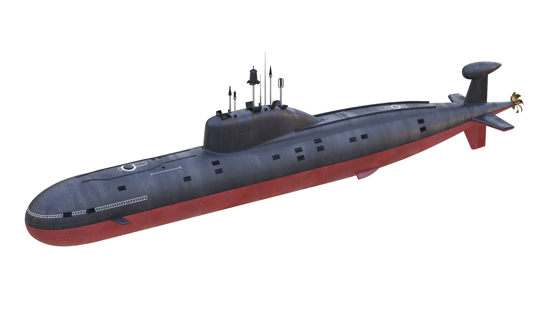 military submarine 3D model https://p.turbosquid.com/ts-thumb/7R/Hhrmcv/je/nuclearsubmarineakulaclass001/jpg/1610856212/1920x1080/fit_q87/559d7a7d18cb66bc554f49ae65b708796fe98a32/nuclearsubmarineakulaclass001.jpg