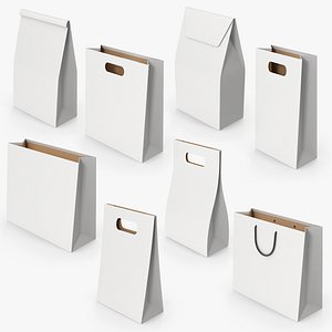 3D model Paper Bags And Containers Collection