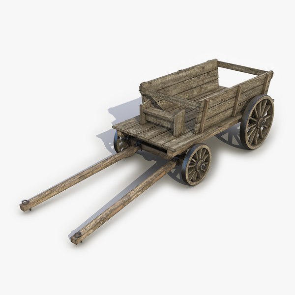 old wooden cart 3D model