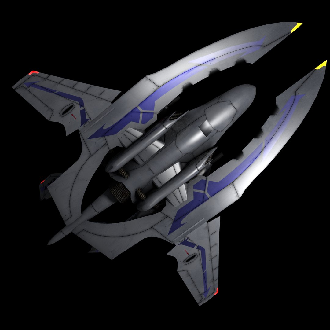 3d model of starship military spacecraft