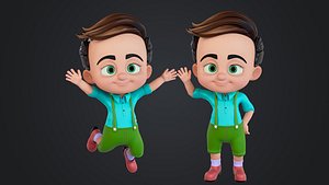 Cartoon Boy Rigged 3D model