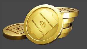 3D model Treasure Chest Doubloon Pile
