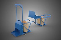PUSH CART TROLLEY COLLECTING BAGGING PACKAGING SHOVEL PACKING