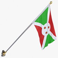 Burundi Cloth Flag Wall Mount Animated Loop
